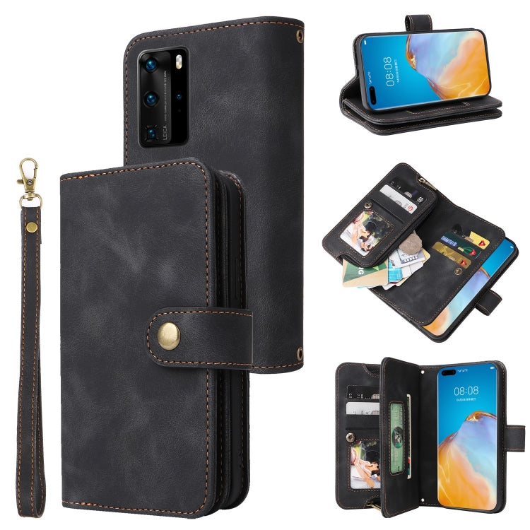 For Huawei P40 Pro Multifunctional Card Slot Zipper Wallet Leather Phone Case