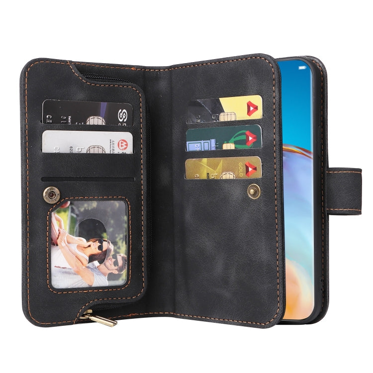 For Huawei P40 Pro Multifunctional Card Slot Zipper Wallet Leather Phone Case