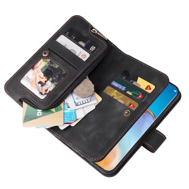 For Huawei P40 Pro Multifunctional Card Slot Zipper Wallet Leather Phone Case