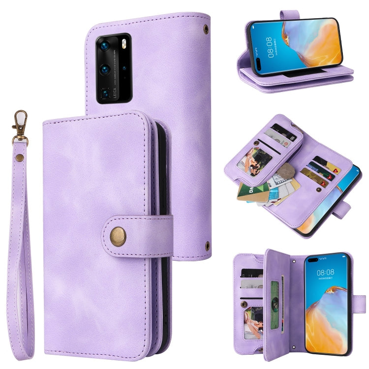 For Huawei P40 Pro Multifunctional Card Slot Zipper Wallet Leather Phone Case