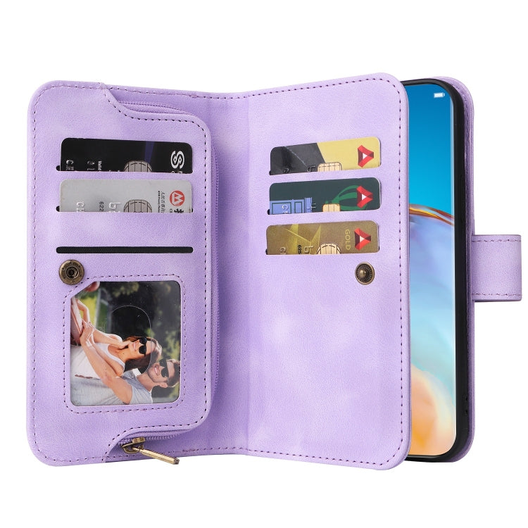 For Huawei P40 Pro Multifunctional Card Slot Zipper Wallet Leather Phone Case