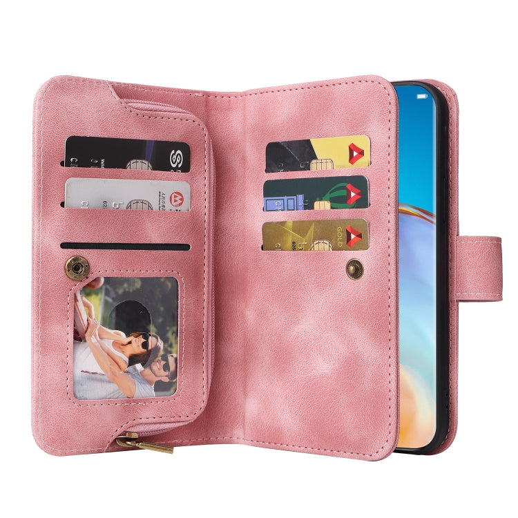 For Huawei P40 Pro Multifunctional Card Slot Zipper Wallet Leather Phone Case