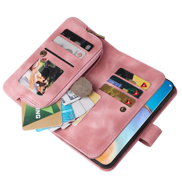 For Huawei P40 Pro Multifunctional Card Slot Zipper Wallet Leather Phone Case
