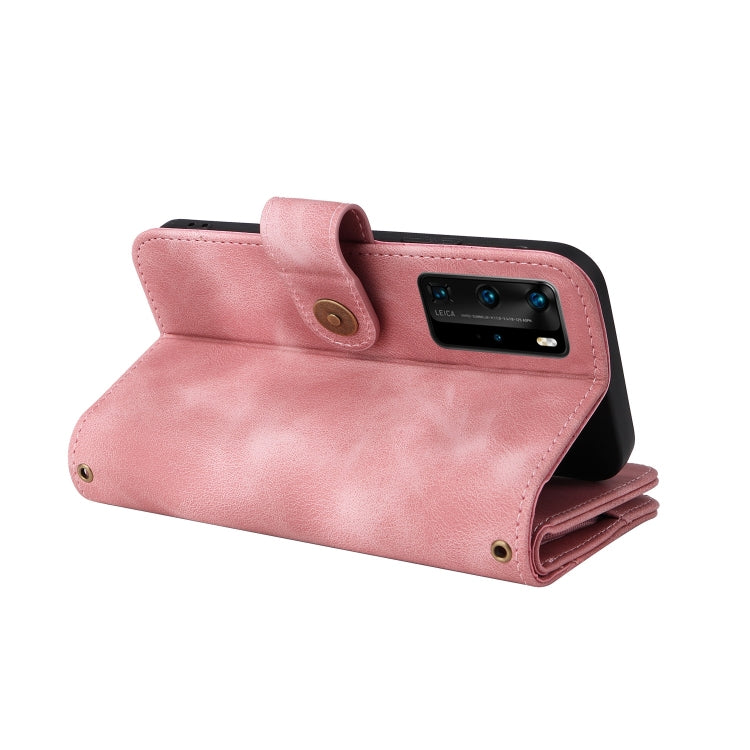 For Huawei P40 Pro Multifunctional Card Slot Zipper Wallet Leather Phone Case