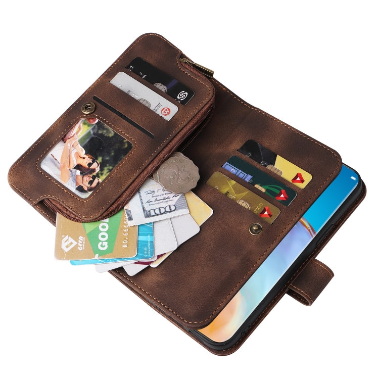 For Huawei P40 Pro Multifunctional Card Slot Zipper Wallet Leather Phone Case