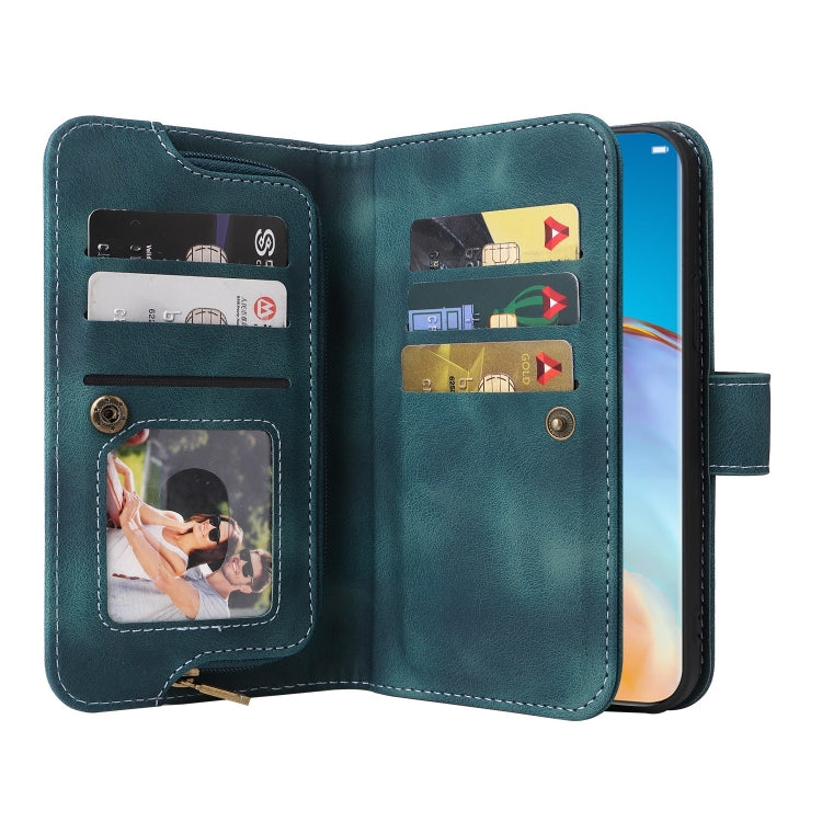 For Huawei P40 Pro Multifunctional Card Slot Zipper Wallet Leather Phone Case