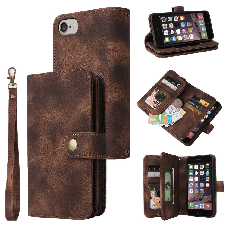 For iPhone 6s / 6 Multifunctional Card Slot Zipper Wallet Leather Phone Case