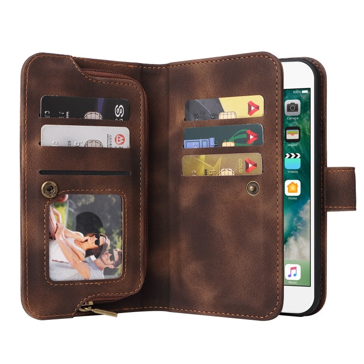 For iPhone 6s Plus / 6 Plus Multifunctional Card Slot Zipper Wallet Leather Phone Case