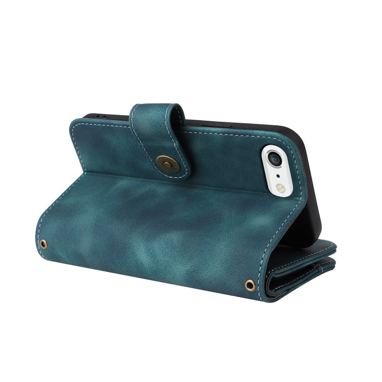 For iPhone 8 Plus / 7 Plus Multifunctional Card Slot Zipper Wallet Leather Phone Case