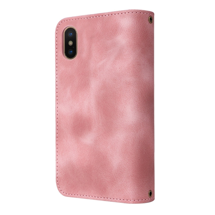 For iPhone XS / X Multifunctional Card Slot Zipper Wallet Leather Phone Case