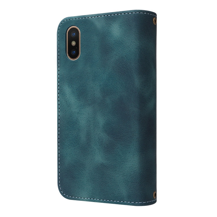 For iPhone XS / X Multifunctional Card Slot Zipper Wallet Leather Phone Case