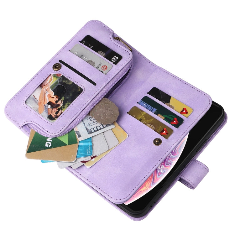 For iPhone XR Multifunctional Card Slot Zipper Wallet Leather Phone Case