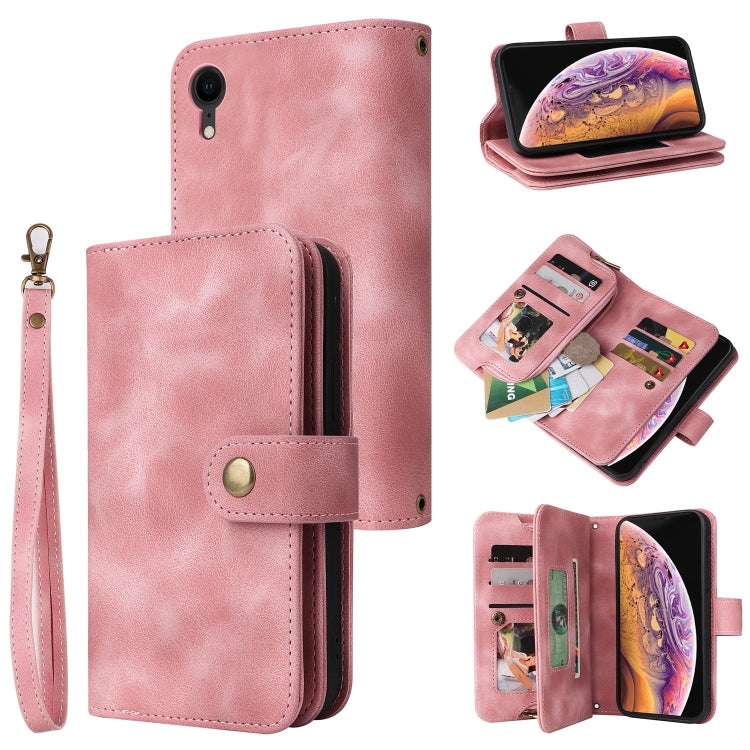 For iPhone XR Multifunctional Card Slot Zipper Wallet Leather Phone Case