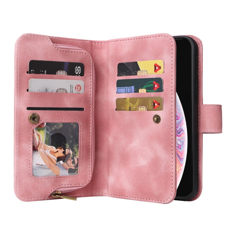 For iPhone XR Multifunctional Card Slot Zipper Wallet Leather Phone Case