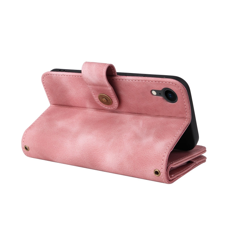 For iPhone XR Multifunctional Card Slot Zipper Wallet Leather Phone Case