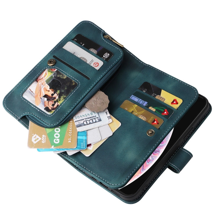 For iPhone XR Multifunctional Card Slot Zipper Wallet Leather Phone Case