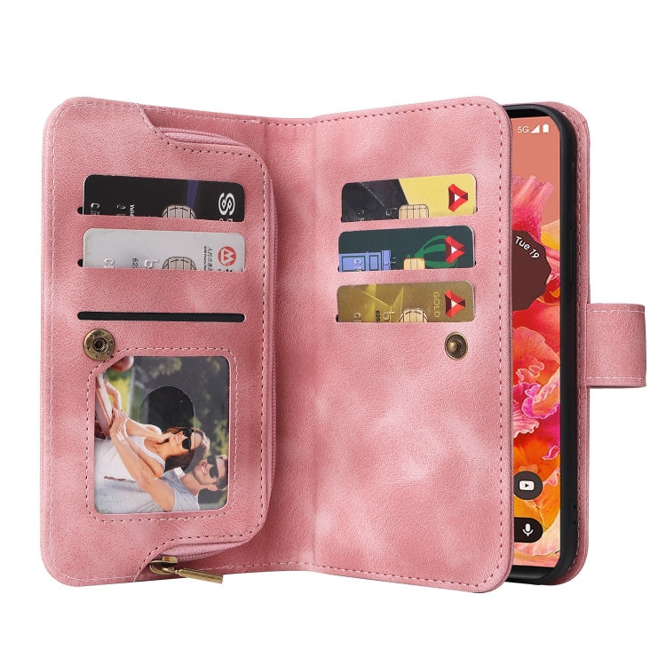 For Google Pixel 6 Multifunctional Card Slot Zipper Wallet Leather Phone Case