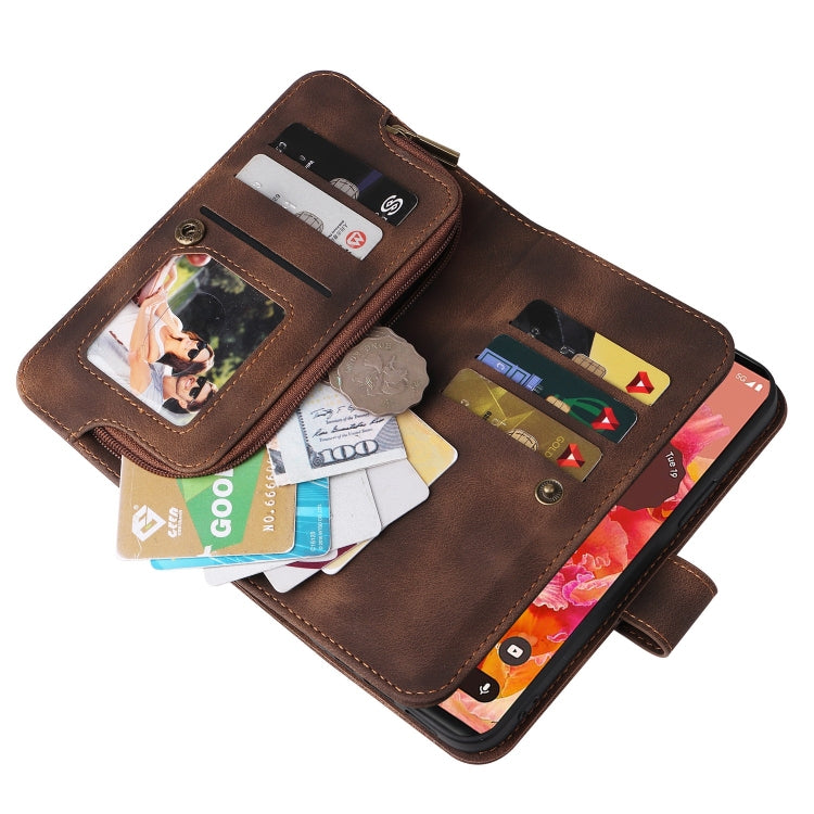 For Google Pixel 6 Multifunctional Card Slot Zipper Wallet Leather Phone Case