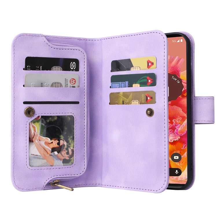 For Google Pixel 6 Pro Multifunctional Card Slot Zipper Wallet Leather Phone Case