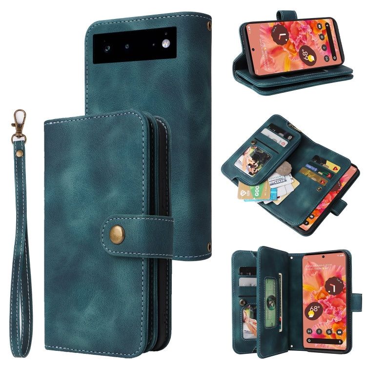 For Google Pixel 6 Pro Multifunctional Card Slot Zipper Wallet Leather Phone Case