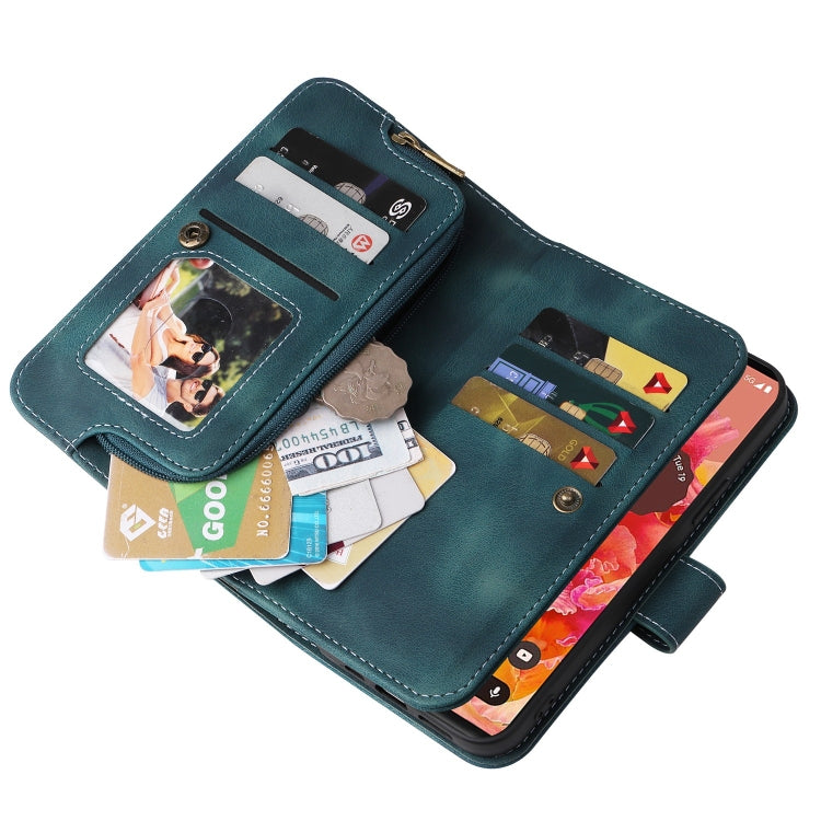 For Google Pixel 6 Pro Multifunctional Card Slot Zipper Wallet Leather Phone Case