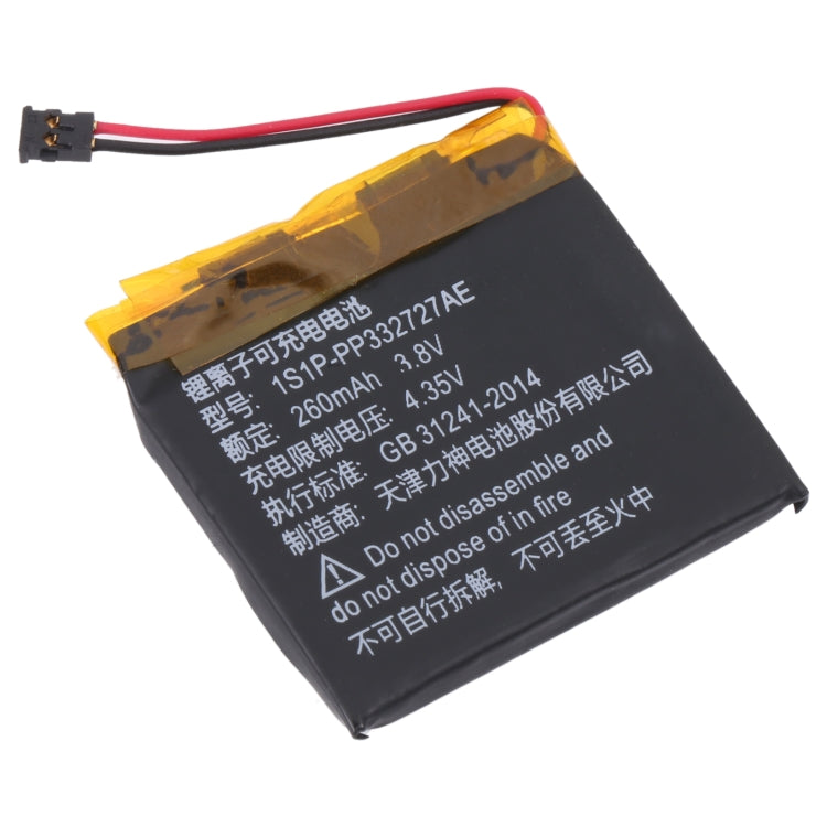 For TomTom Spark 3 Cardio GPS 260mAh 1S1P-PP332727AE Battery Replacement