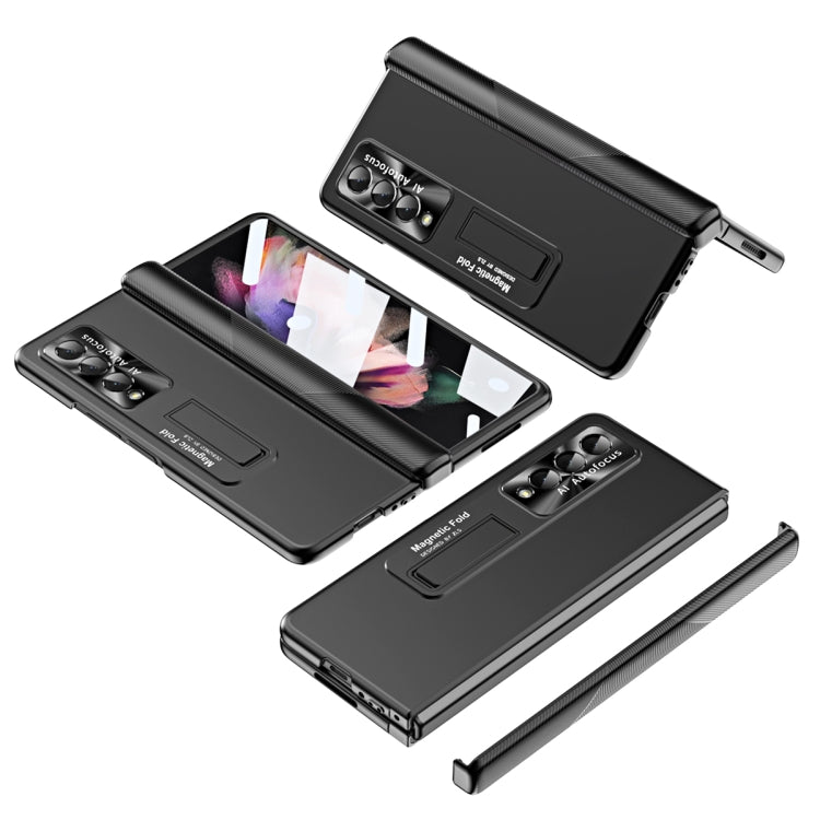 For Samsung Galaxy Z Fold3 5G Electroplating Corrugated Hinge Folding Phone Case