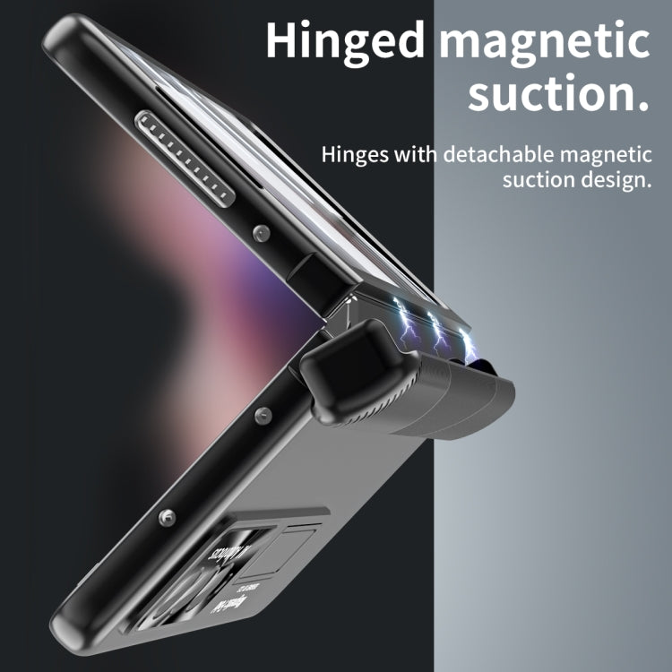 For Samsung Galaxy Z Fold3 5G Electroplating Corrugated Hinge Folding Phone Case