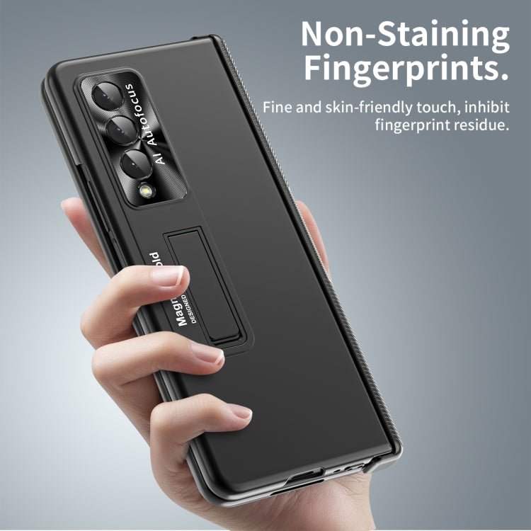 For Samsung Galaxy Z Fold3 5G Electroplating Corrugated Hinge Folding Phone Case