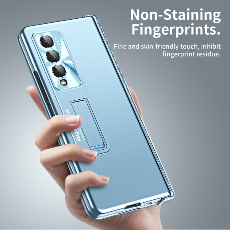 For Samsung Galaxy Z Fold3 5G Electroplating Corrugated Hinge Folding Phone Case