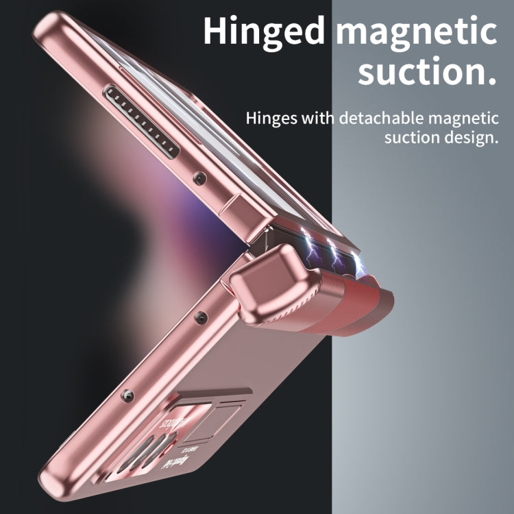 For Samsung Galaxy Z Fold3 5G Electroplating Corrugated Hinge Folding Phone Case