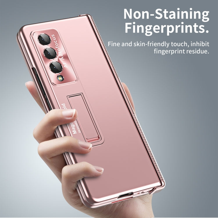 For Samsung Galaxy Z Fold3 5G Electroplating Corrugated Hinge Folding Phone Case