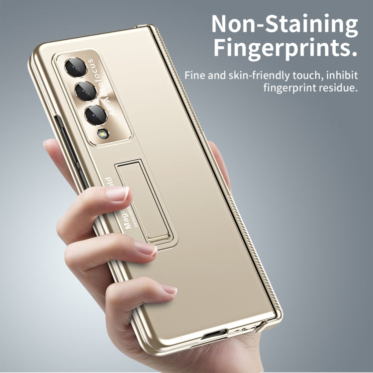 For Samsung Galaxy Z Fold3 5G Electroplating Corrugated Hinge Folding Phone Case