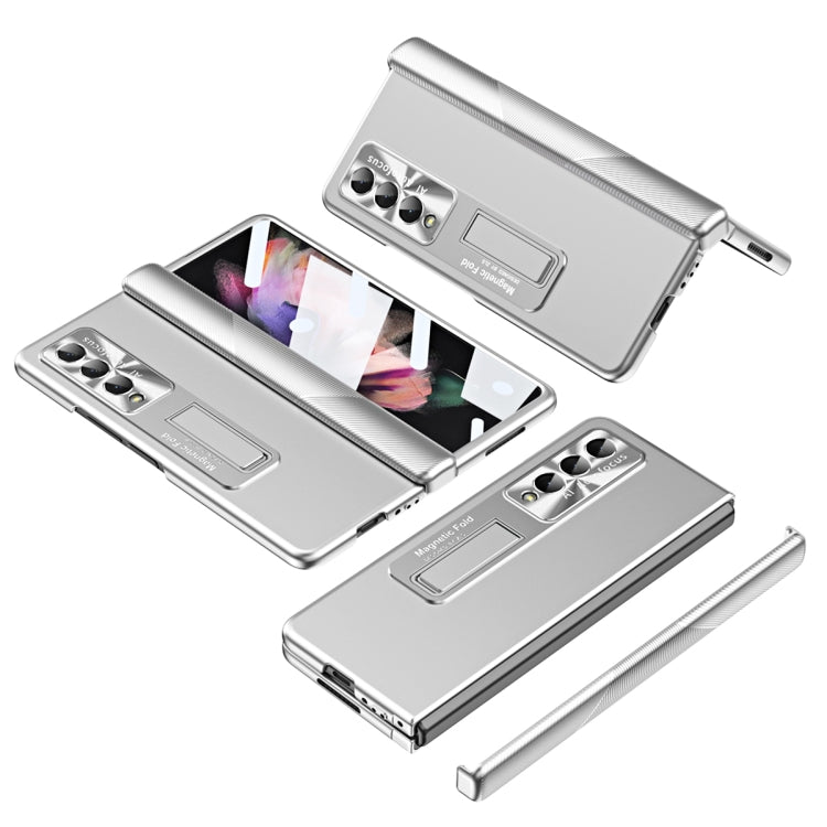 For Samsung Galaxy Z Fold3 5G Electroplating Corrugated Hinge Folding Phone Case