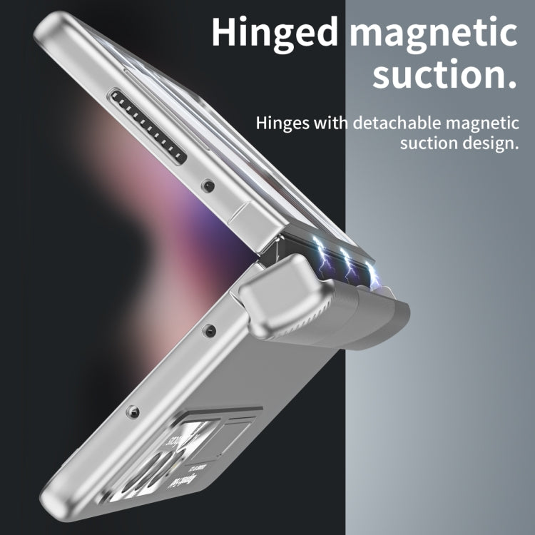 For Samsung Galaxy Z Fold3 5G Electroplating Corrugated Hinge Folding Phone Case