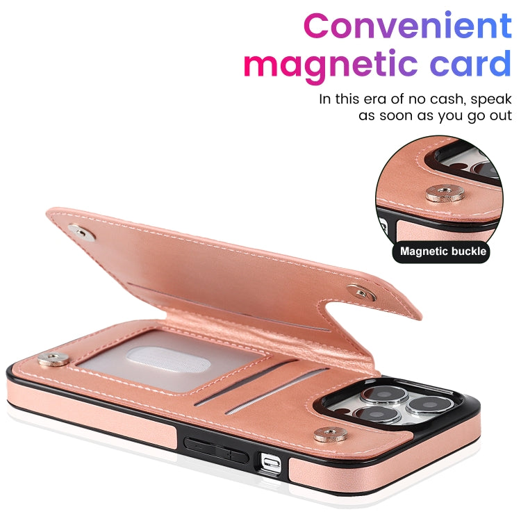 For iPhone 14 Pro Max Double Buckle Mandala Leather Wallet Back Cover Phone Case