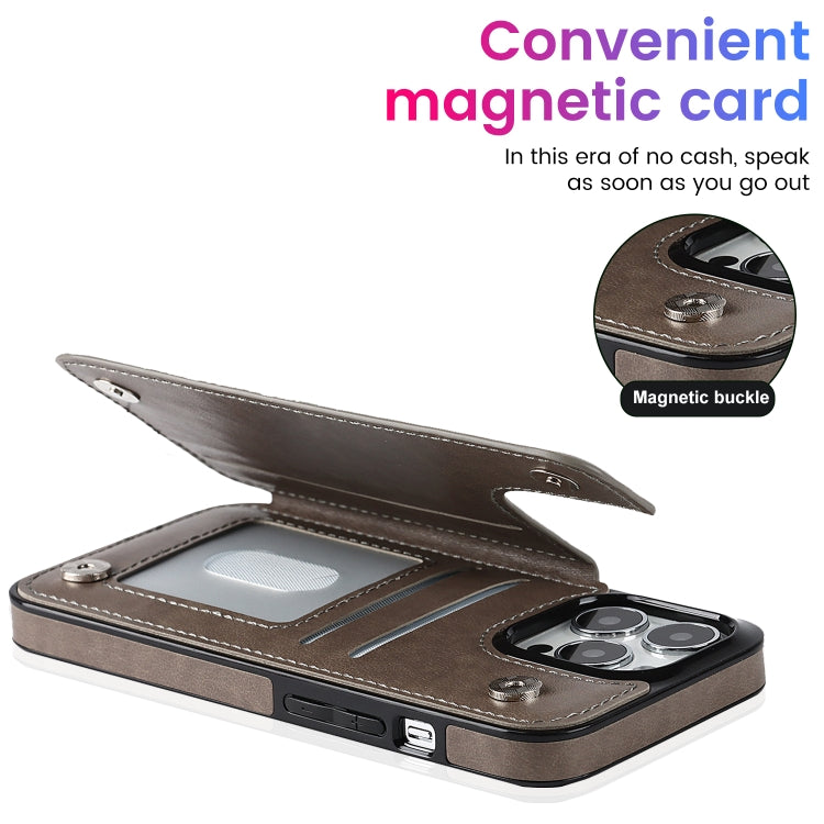 For iPhone 14 Pro Max Double Buckle Mandala Leather Wallet Back Cover Phone Case