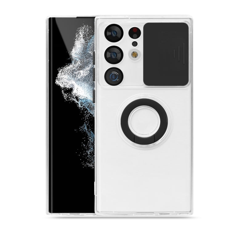 For Samsung Galaxy S23 Ultra 5G Sliding Camera Cover Design Phone Case with Ring Holder