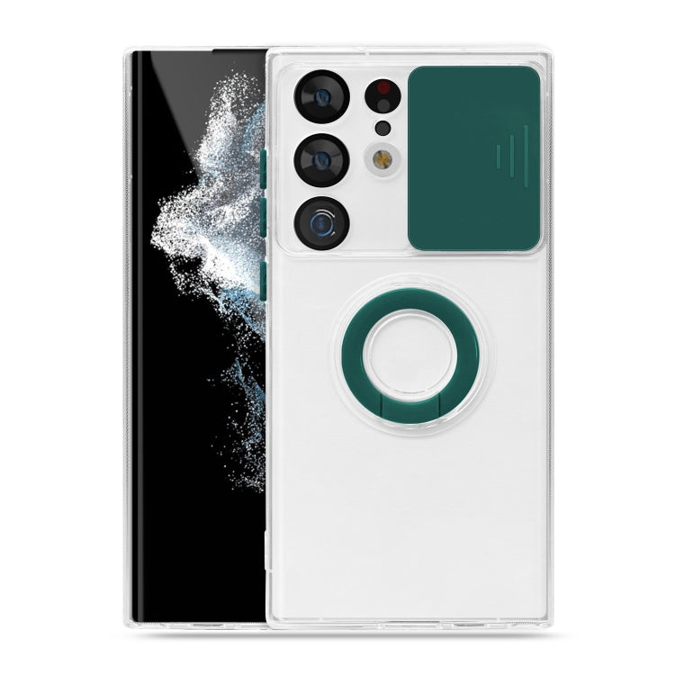For Samsung Galaxy S23 Ultra 5G Sliding Camera Cover Design Phone Case with Ring Holder