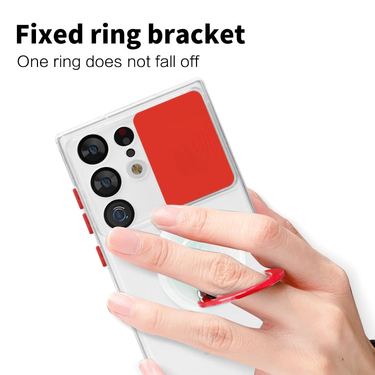 For Samsung Galaxy S23 Ultra 5G Sliding Camera Cover Design Phone Case with Ring Holder