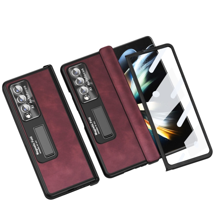 For Samsung Galaxy Z Fold4 Napa Texture All-inclusive Phone Case