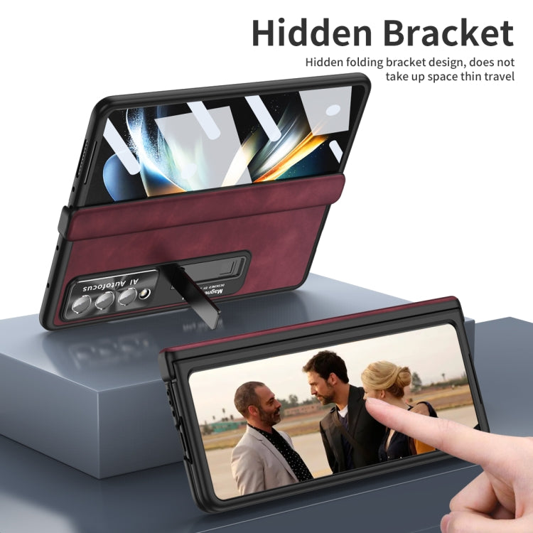 For Samsung Galaxy Z Fold4 Napa Texture All-inclusive Phone Case