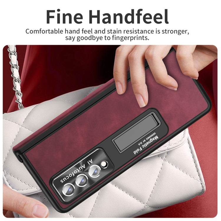 For Samsung Galaxy Z Fold4 Napa Texture All-inclusive Phone Case