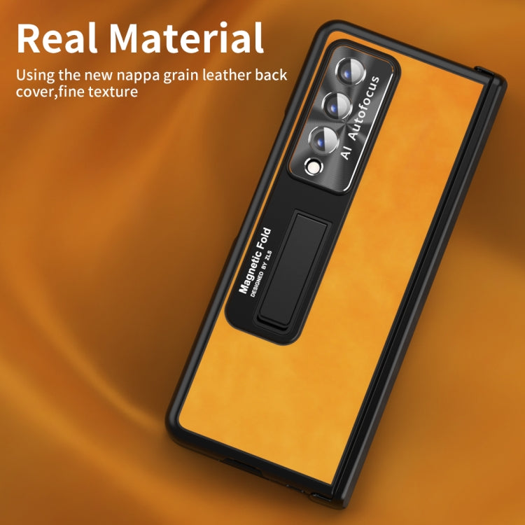For Samsung Galaxy Z Fold4 Napa Texture All-inclusive Phone Case