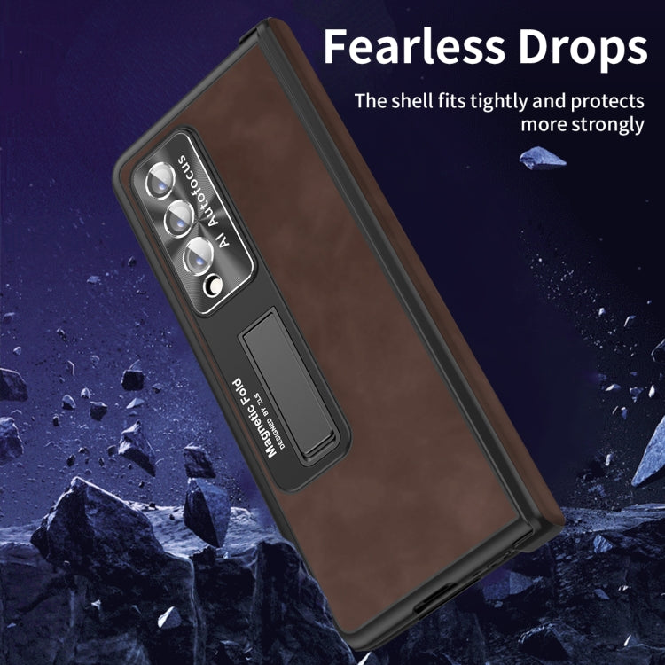 For Samsung Galaxy Z Fold4 Napa Texture All-inclusive Phone Case