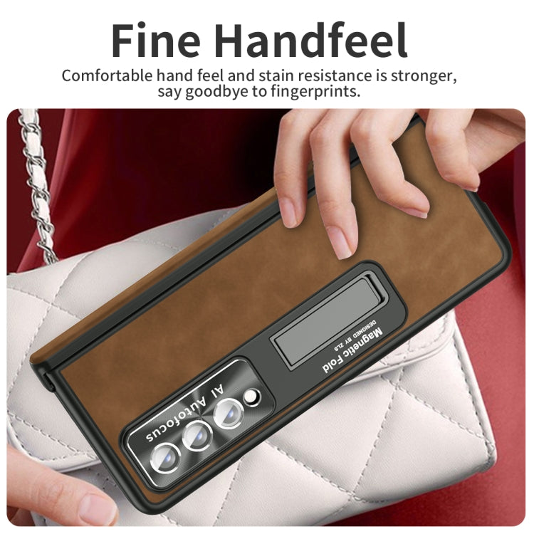For Samsung Galaxy Z Fold4 Napa Texture All-inclusive Phone Case