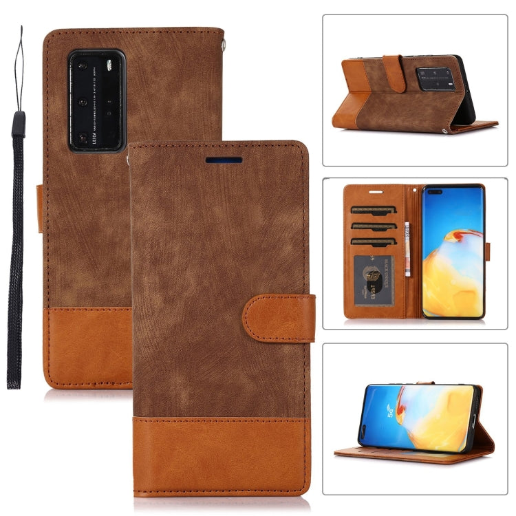 For Huawei P40 Pro Splicing Leather Phone Case