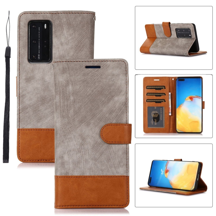 For Huawei P40 Pro Splicing Leather Phone Case