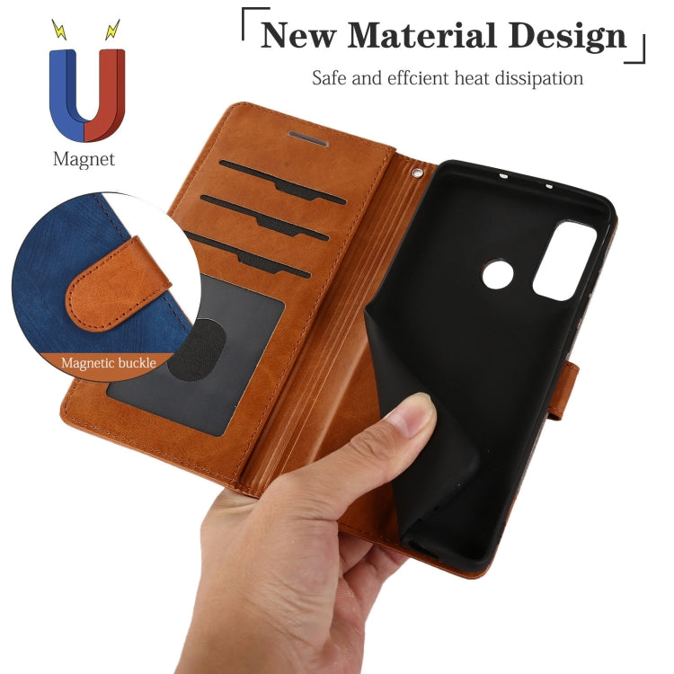 For Huawei P Smart 2020 Splicing Leather Phone Case