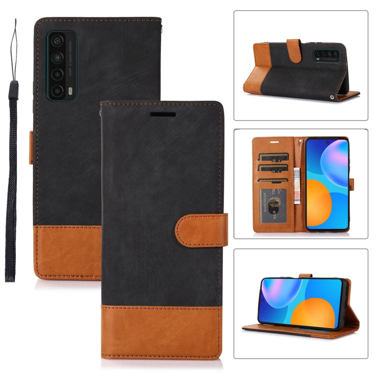 For Huawei P Smart 2021 Splicing Leather Phone Case